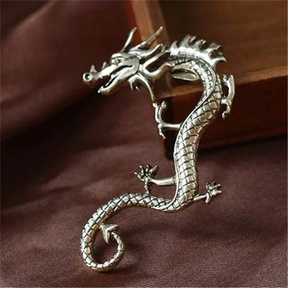 SILVER DRAGON EARRINGS