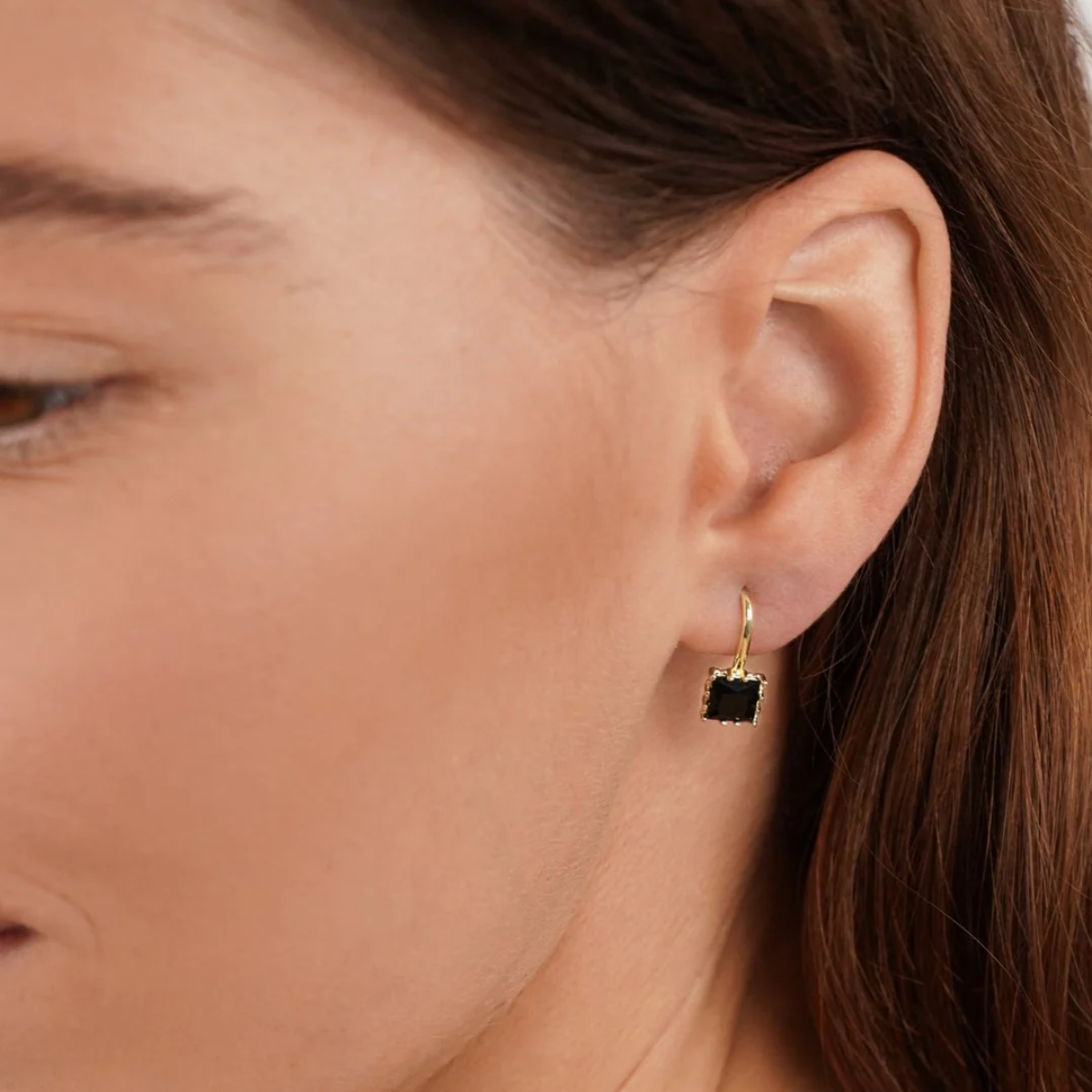 PIPER BLACK CRYSTAL DROP EARRINGS
