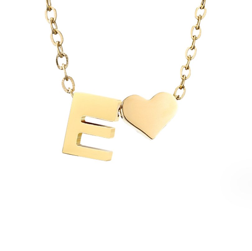 FOREVER LOVE & LETTER GOLD NECKLACE