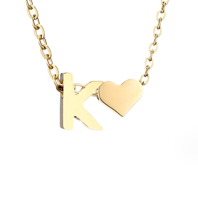 FOREVER LOVE & LETTER GOLD NECKLACE