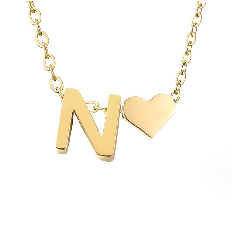 FOREVER LOVE & LETTER GOLD NECKLACE