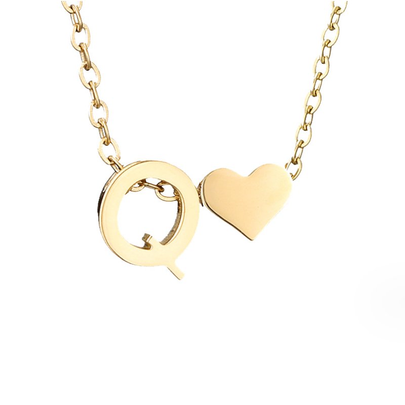 FOREVER LOVE & LETTER GOLD NECKLACE