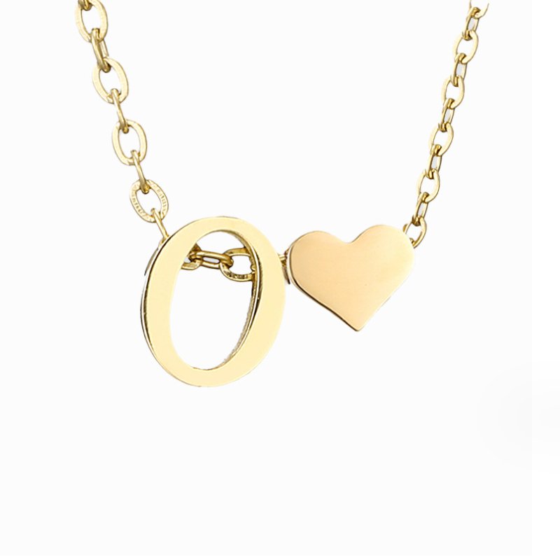 FOREVER LOVE & LETTER GOLD NECKLACE