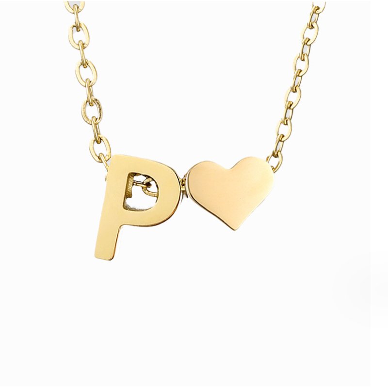 FOREVER LOVE & LETTER GOLD NECKLACE