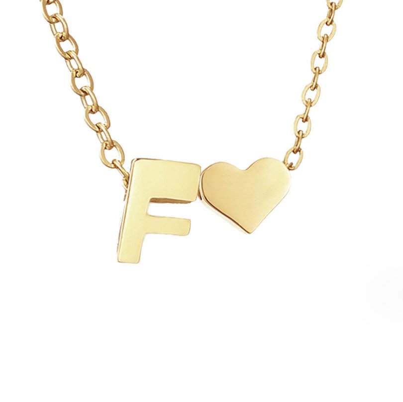 FOREVER LOVE & LETTER GOLD NECKLACE