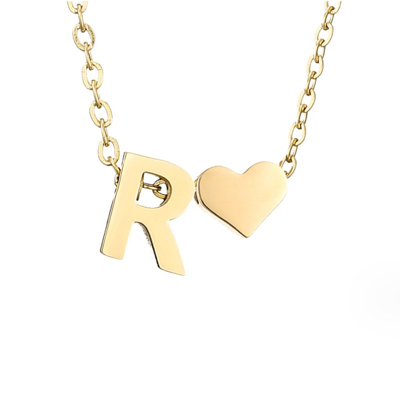 FOREVER LOVE & LETTER GOLD NECKLACE