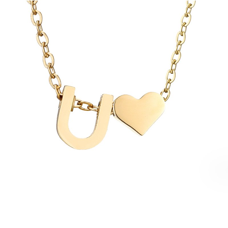 FOREVER LOVE & LETTER GOLD NECKLACE