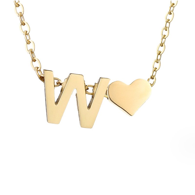 FOREVER LOVE & LETTER GOLD NECKLACE