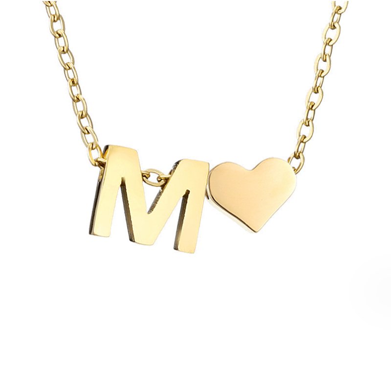 FOREVER LOVE & LETTER GOLD NECKLACE