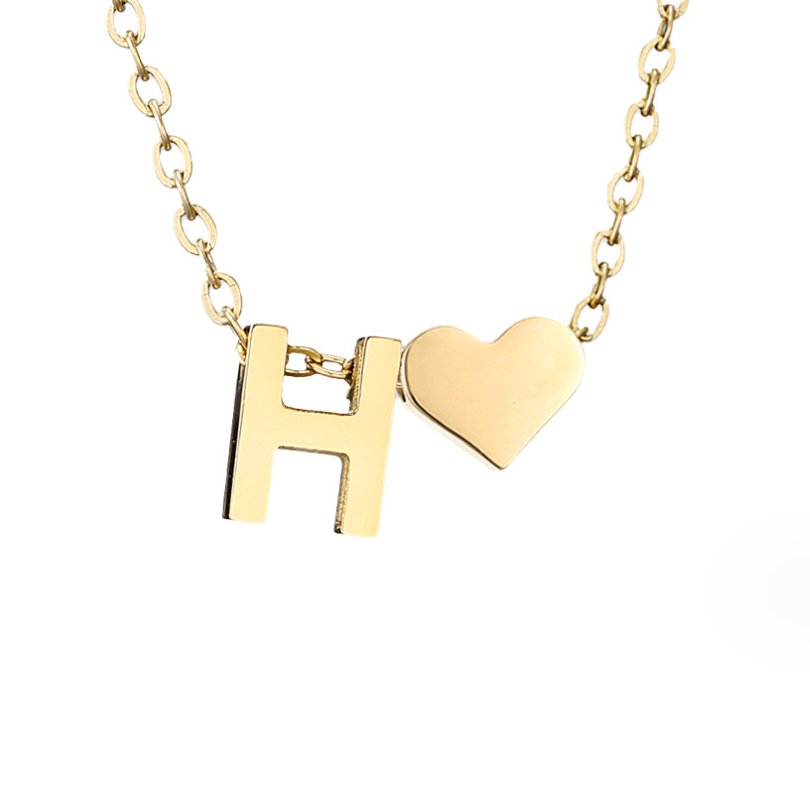 FOREVER LOVE & LETTER GOLD NECKLACE