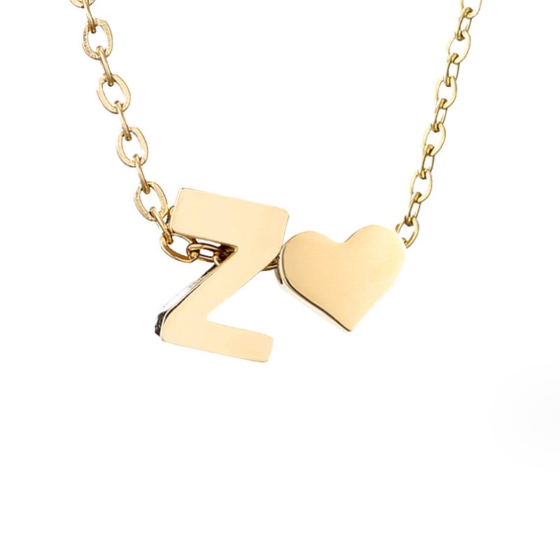 FOREVER LOVE & LETTER GOLD NECKLACE