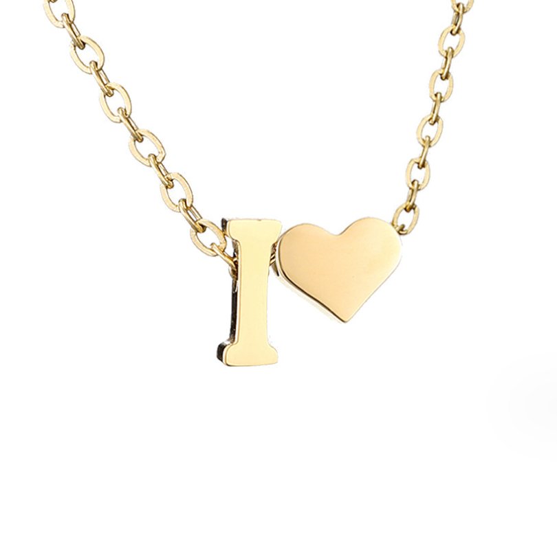 FOREVER LOVE & LETTER GOLD NECKLACE