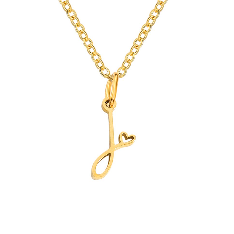 GOLD LETTER HEART NECKLACE