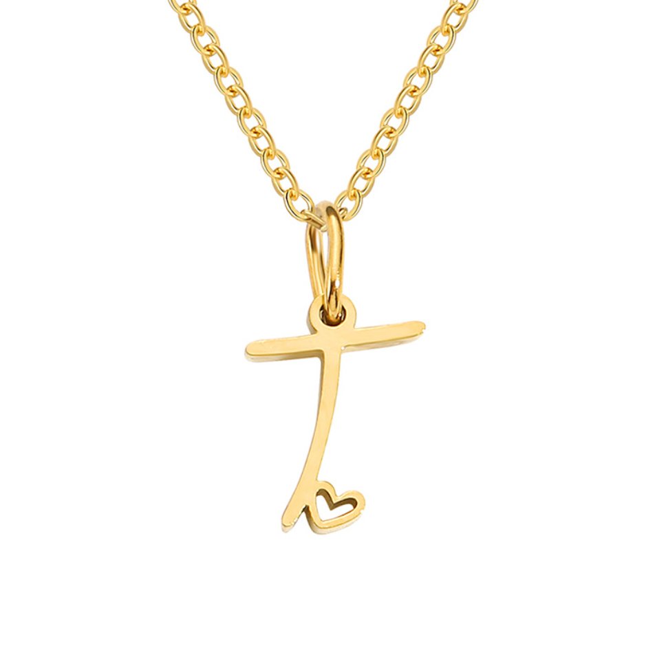 GOLD LETTER HEART NECKLACE