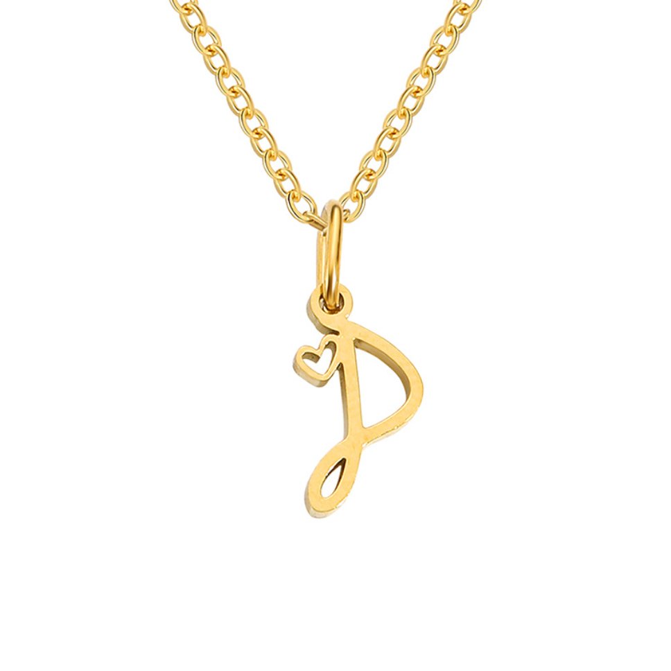 GOLD LETTER HEART NECKLACE