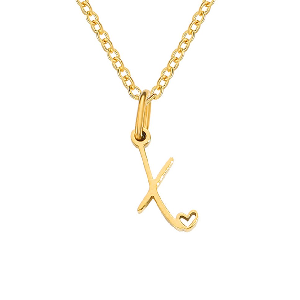 GOLD LETTER HEART NECKLACE