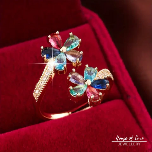 COLOURFUL DAISY OPEN RING
