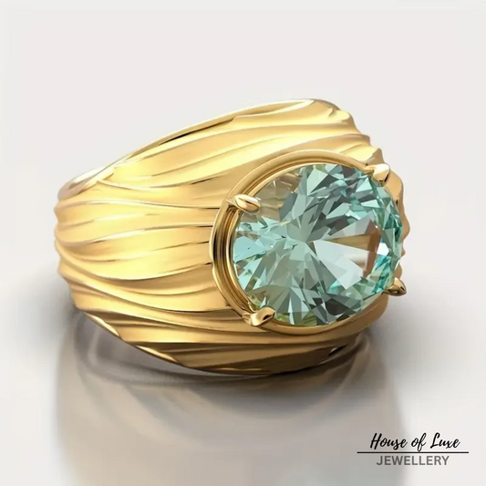 BLUE GREENISH GOLD RING