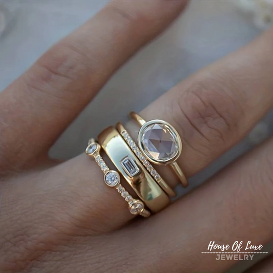 GOLD & ZIRCONIA RING SET