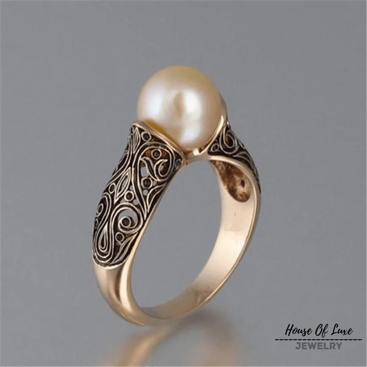 FELICITY VINTAGE GOLD PEARL RING