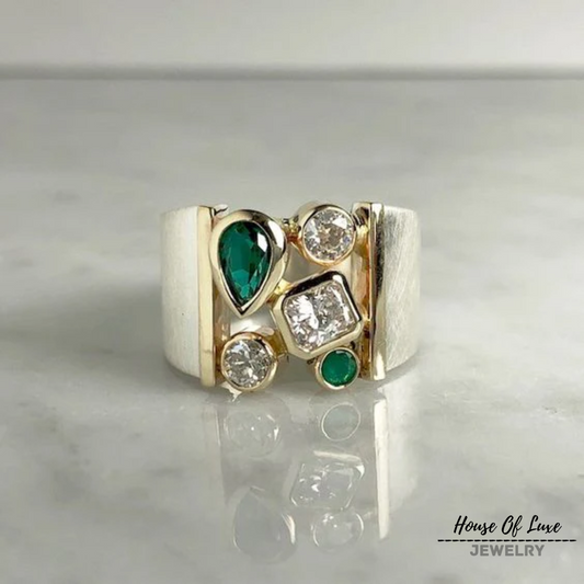 VINTAGE GREEN ZIRCONIA RING