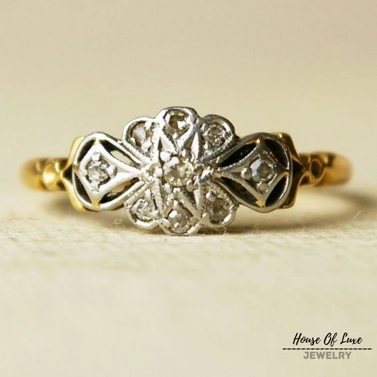 VINTAGE SILVER & GOLD MANDALA RING