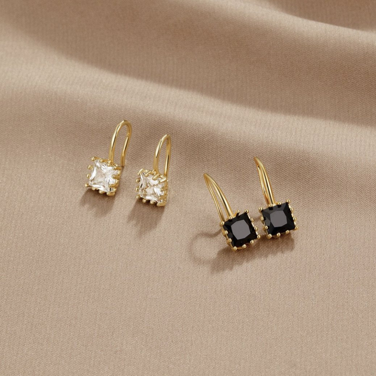 PIPER BLACK CRYSTAL DROP EARRINGS