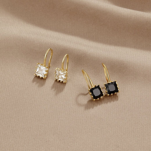 PIPER BLACK CRYSTAL DROP EARRINGS