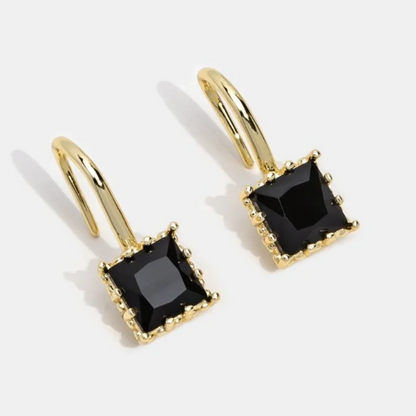 PIPER BLACK CRYSTAL DROP EARRINGS