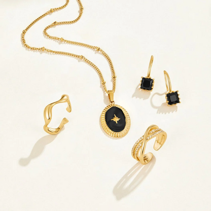 PIPER BLACK CRYSTAL DROP EARRINGS