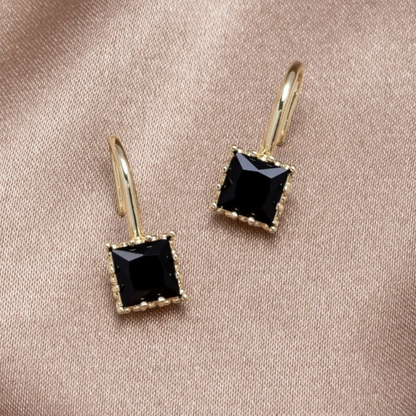 PIPER BLACK CRYSTAL DROP EARRINGS