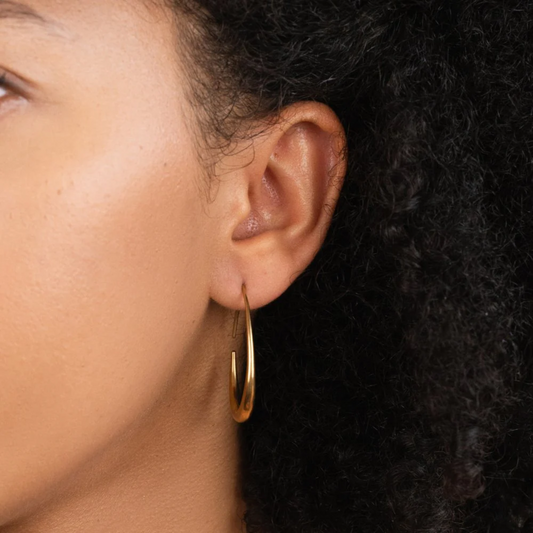NICA GOLD HOOP EARRINGS