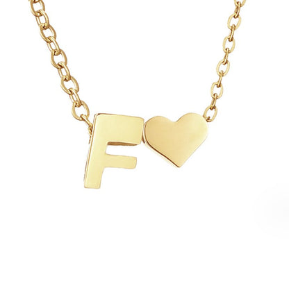 FOREVER LOVE & LETTER GOLD NECKLACE