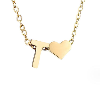 FOREVER LOVE & LETTER GOLD NECKLACE