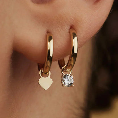 Creole Earrings with Moonstone Stones