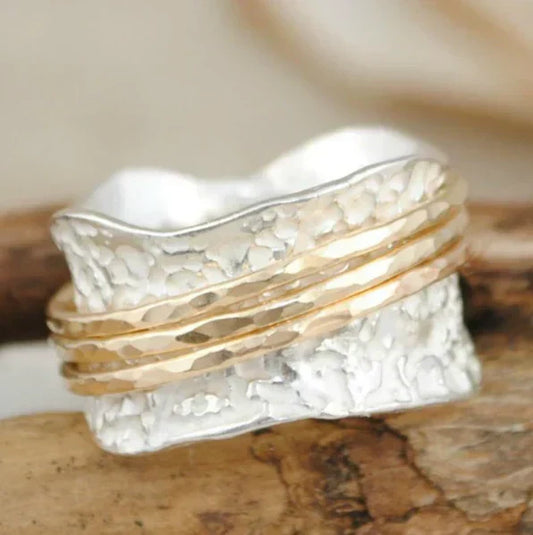 Vintage Spinner Ring In Gold And Silver