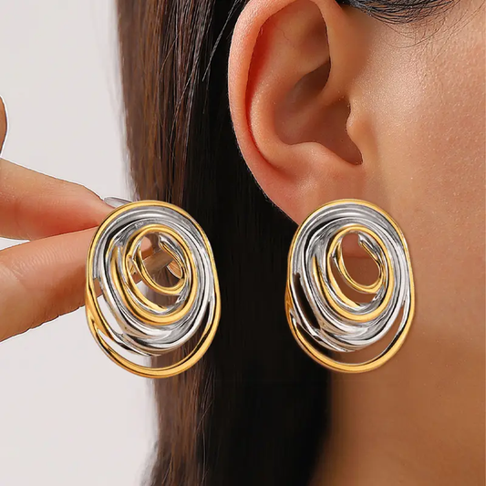 Vintage Gold-Plated And Silver-Plated Earrings