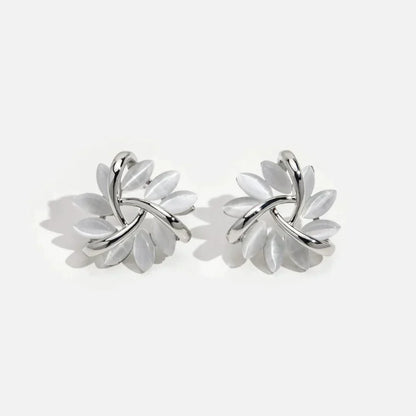 Circle earrings with Opal Petals in Gold